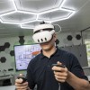 A VR headset helps construction learners explore CAD plans