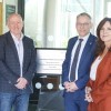 Head of Lancaster University's School of Computing and Communications Professor Nigel Davies, Chris Ensor, Vice-Chancellor Professor Andy Schofield and Pro-Vice-Chancellor (Engagement) Professor Sarah Kemp