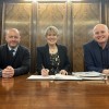 NW Mutual chief exec Dave Burke and Valerie Wise and Matthew Brown from Preston City Council