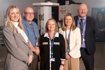 Burnley College interim principal Kate Wallace, curriculum manager for Engineering David Coar, head of projects and partnerships Rosie Fearne, assistant principal – BCUC Nina Parkin and director of Skills and Innovation Neil Burrows