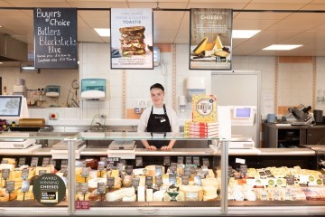 Cheese counter at Booths