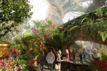 Eden Project Morecambe External CGI Dusk Grimshaw
