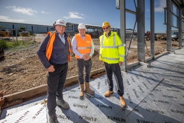 Danny Pinkus Cllr Mark Smith and Robert Pinkus at Phase Two Of Enterprise Court
