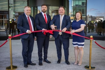 Mark Smith Blackpool Council Chris Webb MP Minister Andrew Western MP And Lesley Hawkins DWP