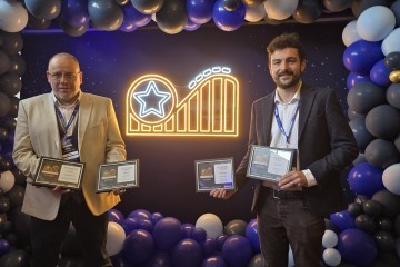 Pleasure Beach Resort’s David Hill, head of rides, and Stuart Cumming, marketing manager with the awards