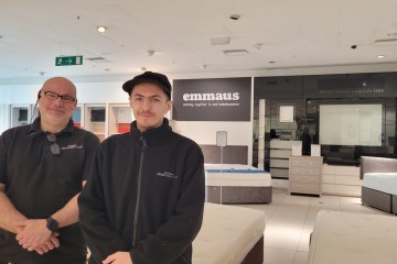 Store manager Paul and Lewis at Emmaus department store