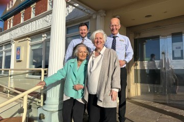 Three of the four generations of hoteliers Ollie, Liz, Nigel and Irene
