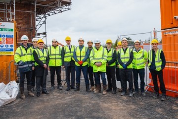 Representatives from the Leyland Town Deal Board, South Ribble Borough Council, Eric Wright Construction, R.P. Tyson Construction and MHCLG