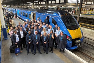 Lumo train in London and staff