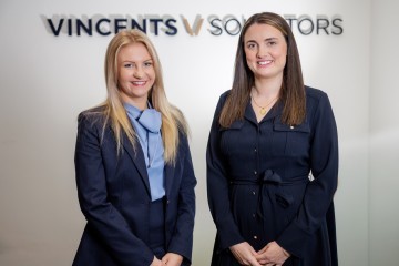 Vincents Solicitors’ new Private Client solicitor Courtney Leach (left) with Poulton office head Sophie Mercer (right) 