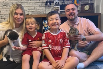 Jack Millin Is Pictured With His Family Including The Rescues They Adopted Betty And Buu 1 1