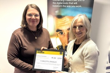 Charlotte Crossley Fylde Electronics and Joanne Daley from Manchester Met