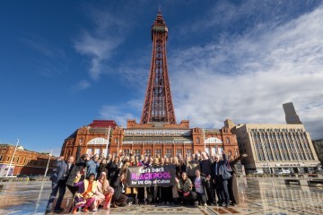 A Collection Of The People Involved In Blackpools City Of Culture Bid Celebrate Shortlisting