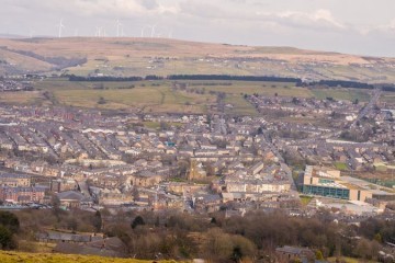 Aerial shot of Darwen