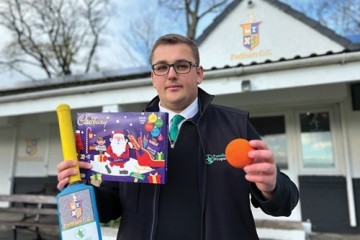 Lettings Manager And Sales Advisor At Pendle Hill Properties Toby Burrows Launched The Cricket Bat Giveaway At Padiham Cc