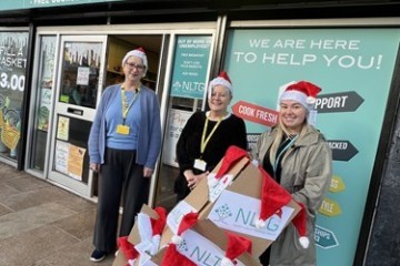 Nltg Donate Santa Hats To Hyndburn Food Pantry 2