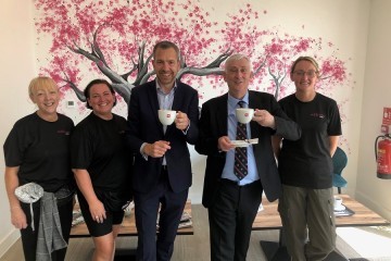 MP and council leader visit Whimsy Coffee at Tatton Gardens