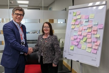 Simon Barber And Kate Hollern Pictured With The Darwen Vale Pupils Proposed Climate Change Solutions