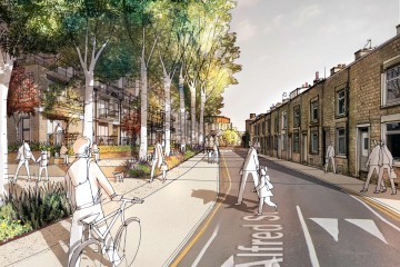 The street view of homes in Canal Quarter