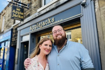 Chantelle and Adam Wright outside Applejacks in Longridge.jpg.jpg