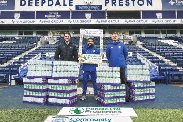 From L to R Thomas Turner from Pendle Hill Properties with Mohammed Patel and Jack Mountain from the Preston North End Community and Education Trust.jpg.jpg