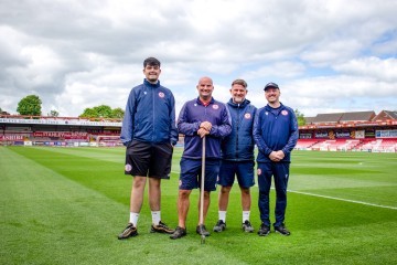 The award winning Accrington Stanley grounds team including Kian Jones David Worthington Ben Kay and Simon Woodford.jpg.jpg