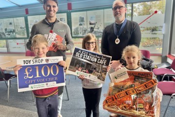 The winners of the Longridge Halloween competition with Pendle Hill Properties Sales Director Thomas Turner and Deputy Mayor of Longridge Cllr Robert Walker.jpg.jpg
