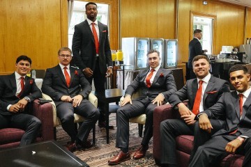 The Welsh rugby team in Lanx shoes