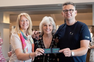 Sarah Clemson and Andy Henderson of Sherpa with Karen Tems centre of BNCEL at Stanley House.jpg.jpg