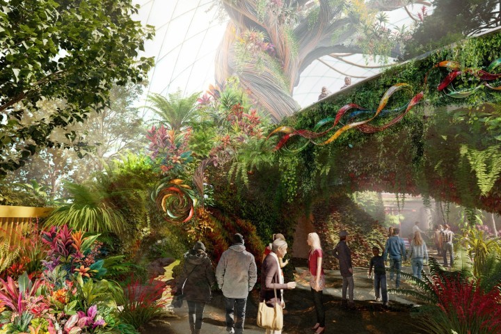 Eden Project Morecambe External CGI Dusk Grimshaw