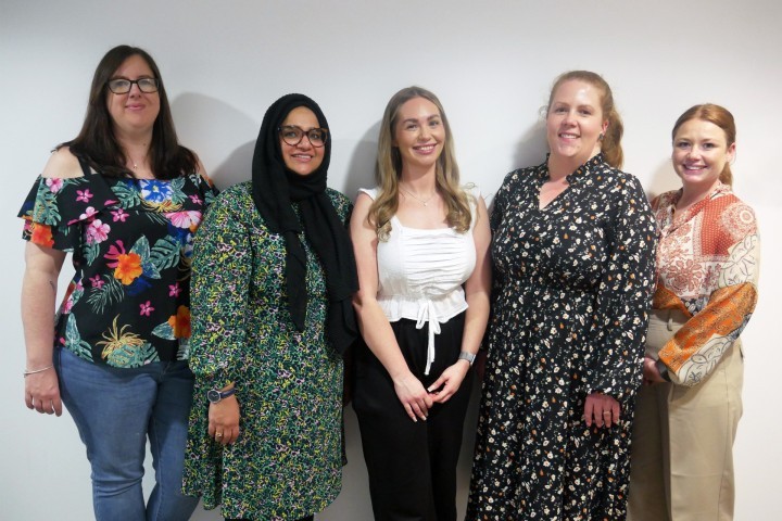 Joanna Tomlinson, Farida Isaji, Shelby Munn, Victoria Cross and Jessica Turton
