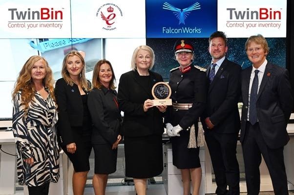 Employees of Hurst Green Plastics receiving the Kings Awards from Lord Lieutenant Amanda Parker
