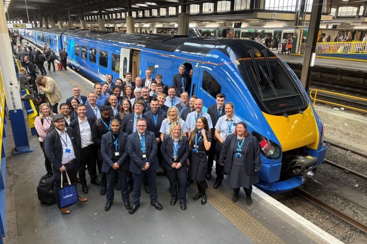 Lumo train in London and staff