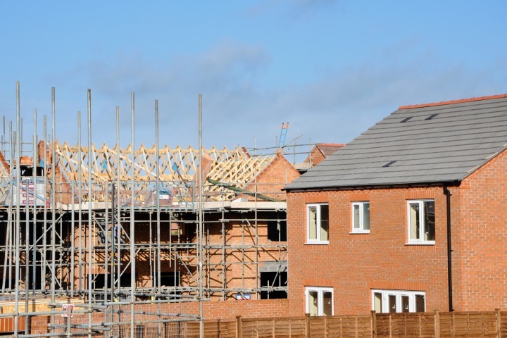 House Under Construction At Building Site