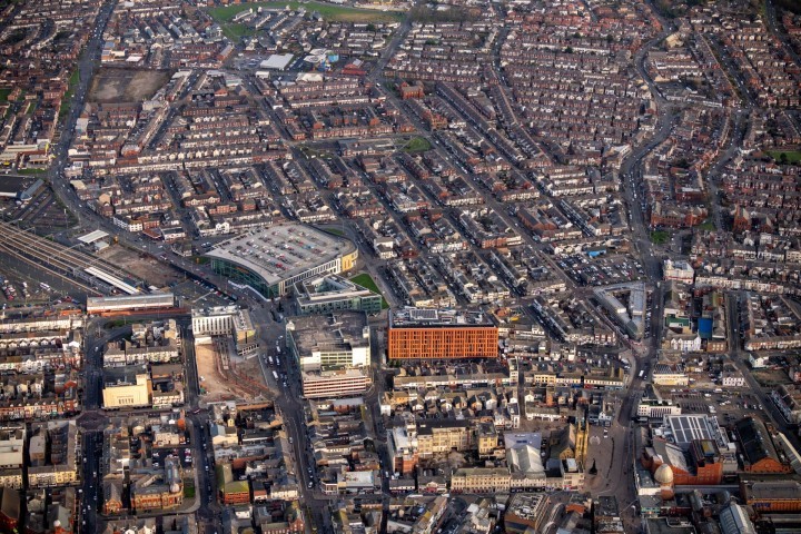 Aerial image of Blackpool town centre