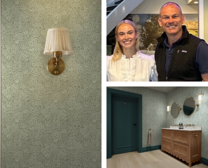 Iona Graham and Andrew Graham with the 80th birthday designs