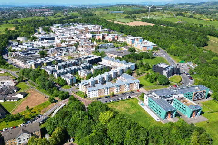 Aerial photo of Lancaster University Campus