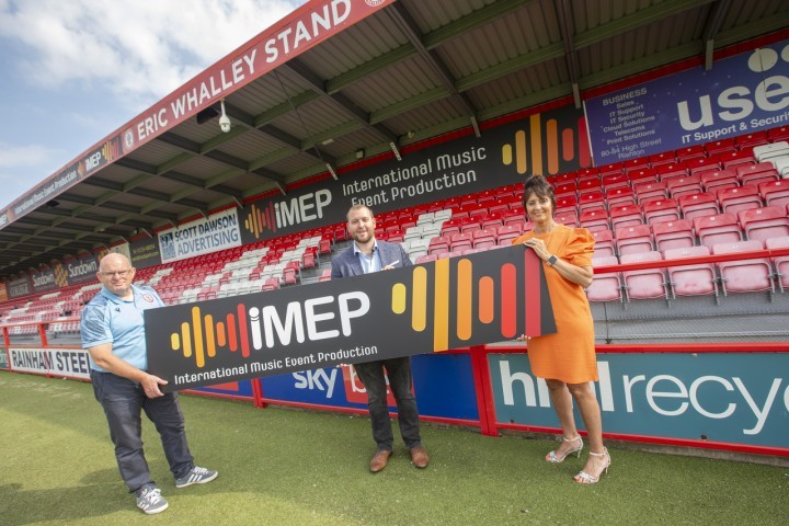 Accrington Stanley Managing Director David Burgess iMEP CEO Eddy O’Brien and Stanley Commercial Manager Lynn Donohoe.jpg.jpg