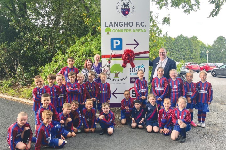 Conkers Nursery has been named as arena sponsors at Langho Football Club on a three year deal.jpg.jpg