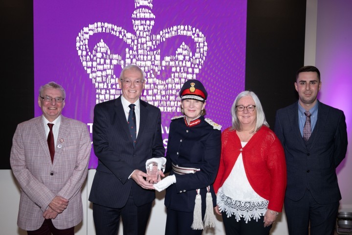 From L to R Ken Jefferson and Peter Leatham from the OASST Lord Lieutenant of Lancashire Mrs Amanda Parker JP and OASST members Debra Phillips and Joshua Adcroft..jpg.jpg