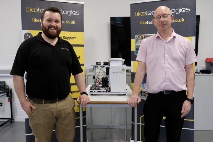 Operations manager Andy Davy and engineer Dan Jackson with Robot at Skills Day.JPG.jpg