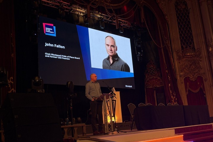 John Fallon speaking at the meeting