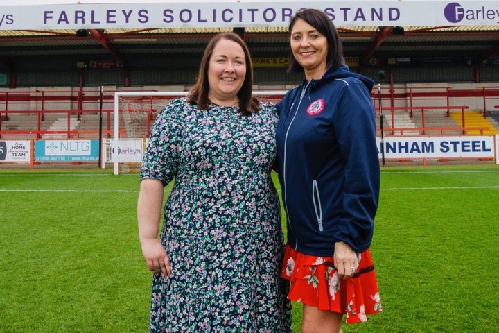 Partner at Farleys Solicitors Reta Rose and Accrington Stanley Commercial Manager Lynn Donohoe.jpg.jpg