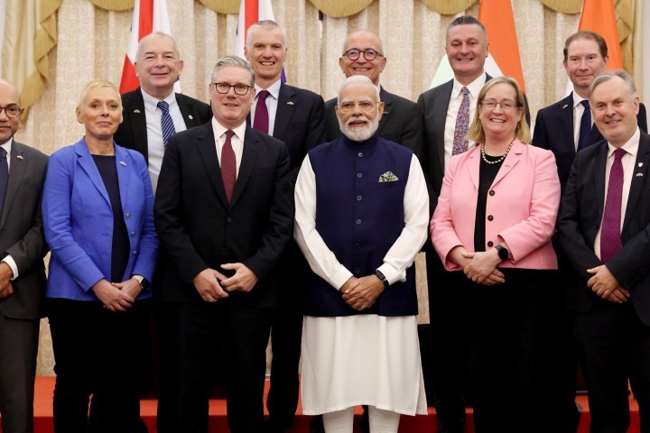 Keir Starmer meets Indian PM and included Prof Simon Guy Lancaster University. Pic Simon Dawson